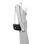 Sequin Matelasse Small GG Marmont Shoulder Bag Black
