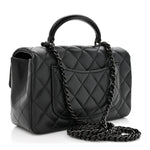 Lambskin Quilted Mini Top Handle Rectangular Flap So Black