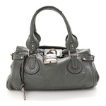 Calfskin Medium Paddington Satchel Gray