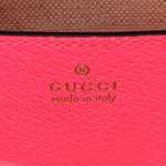 GG Supreme Monogram Textured Dollar Calfskin Web Ophidia Small Crossbody Bag Beige Ebony Fuchsia