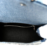 Denim Patchwork Small Hourglass Top Handle Bag Washed Blue