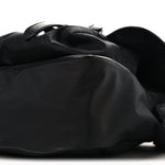 Nylon Monogram Double Buckle Flap Messenger Bag Black
