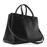 Grained Calfskin Medium Neo Executive Shopper Tote Black