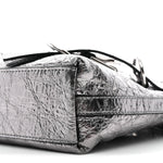 Metallic Calfskin Small Voyou Bag Silver