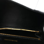 Shiny Box Calfskin Small Hourglass Top Handle Bag Black
