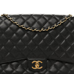 Caviar Quilted Maxi Double Flap Black