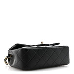 Lambskin Quilted Mini Rectangular Flap Black