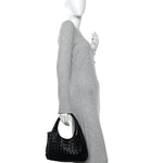 Nappa Intrecciato Small Campana Shoulder Bag Black