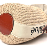 X MIFUKO Raffia Calfskin Small Woody Basket Shoulder Bag Beige Brown