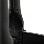 Soft Grain Calfskin Small Double Belt Tote Black