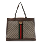GG Supreme Monogram Web Ophidia Tote Brown
