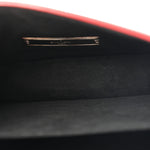 Patent Calfskin Monogram Lace Dauphine Mini Red