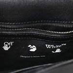 Saffiano Striped Mini Diag Binder Clip Bag Black White Indus