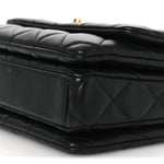 Lambskin Quilted Mini Medallion Multi Chain Flap Black