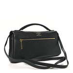 Smooth Calfskin Small Bel Air Clutch On Strap Black