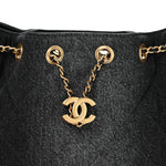 Washed Denim Quilted Mini Chanel 25 Handbag Black
