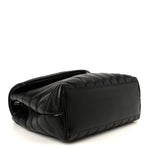 Calfskin Y Quilted Monogram Small Loulou Chain Satchel Black