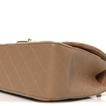 Caviar Quilted Jumbo Double Flap Beige