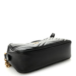Calfskin Matelasse Small GG Marmont Chain Shoulder Bag Black