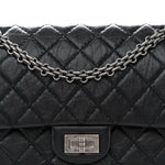 Aged Calfskin Quilted 2.55 Reissue 225 Flap Black