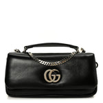 Lambskin Small GG Milano Top Handle Shoulder Bag Black