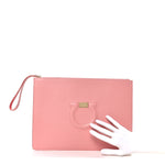 Calfskin Gancini CIty Wristlet Pink