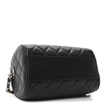 Caviar Quilted Barrel Purse With Chain  Black