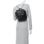 Caviar Quilted Small Filigree Backpack Black