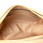 Calfskin GG Super Mini Debossed Chain Wallet Light Beige