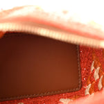 Raffia Crochet Paula's Ibiza Mini Puzzle Edge Bag Bright Orange Pink