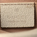 Textured Dollar Calfskin Web Mini Ophidia Shoulder Bag Mystic White