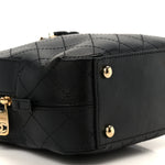 Calfskin Stitched Covered CC Camera Case Bag Black