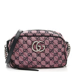 Monogram Multicolor Matelasse Diagonal Small GG Marmont Chain Shoulder Bag Pink Blue
