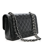 Caviar Quilted Jumbo Double Flap Black
