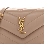 Calfskin Y Quilted Monogram Toy Loulou Crossbody Bag Dark Beige