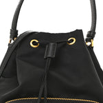 Saffiano Tessuto Nylon Mini Bucket Crossbody Bag Black