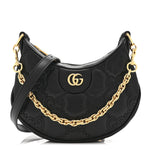 Calfskin GG Matelasse Mini Hobo Shoulder Bag Black