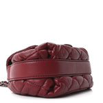 Lambskin Quilted Mini Round Flap Red
