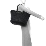 Raffia Woven Large Le Cagole Panier Tote Black