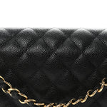 Caviar Quilted Jumbo Double Flap Black