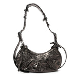 Metallic Agneau Arena Le Cagole Shoulder Bag XS Dark Bronze