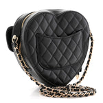 Lambskin Quilted CC In Love Heart Bag Black