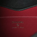 Calfskin Crocodile Embossed Croc Illusion Clutch With Chain  Black