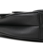 Grained Calfskin Mini Saddle Bag Black