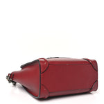 Drummed Calfskin Nano Luggage Merlot