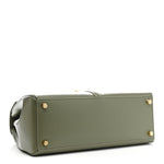 Satinated Calfskin Medium 16 Top Handle Bag Sage