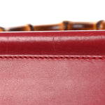 Nappa Bamboo Web Small Nymphaea Top Handle Bag Hibiscus Red