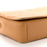 Lambskin Quilted Medium Diamond CC Flap Beige
