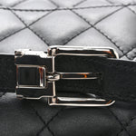 Calfskin Quilted CC Uniform Flap Belt Bag Black