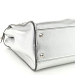 Vitello Catalan Mirror Medium Peekaboo Iconic Satchel Argento